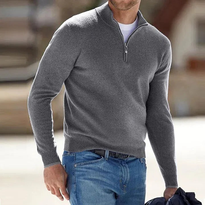 Cashmere Sweater for Men with Long Sleeve and Soft Knit Slim Fit, Seasonal Layering Valideals Outlet