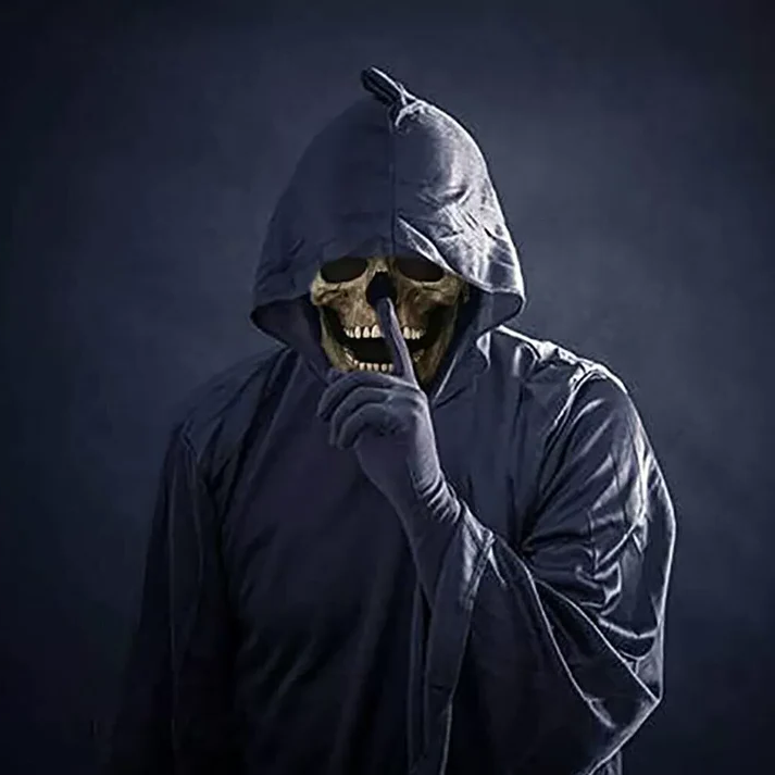 Skull Mask with Movable Lower Jaw and Full Head Coverage, Soft Latex Valideals Outlet