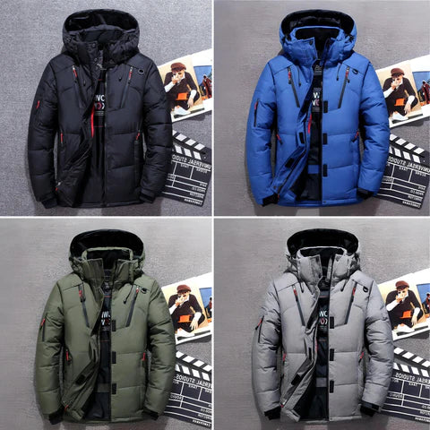 Insulated Winter Jacket with Adjustable Hood and Water-Repellent Shell, Zippered Pockets Valideals Outlet