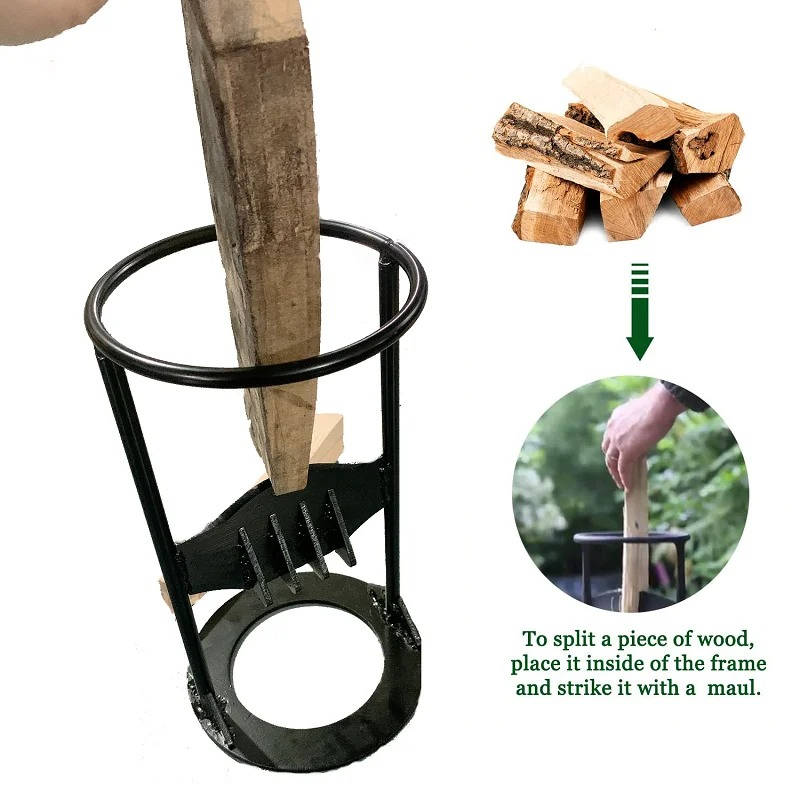 Log Splitter with Fixed Wedge and Reinforced Base, Weather-Resistant Cast Iron Valideals Outlet