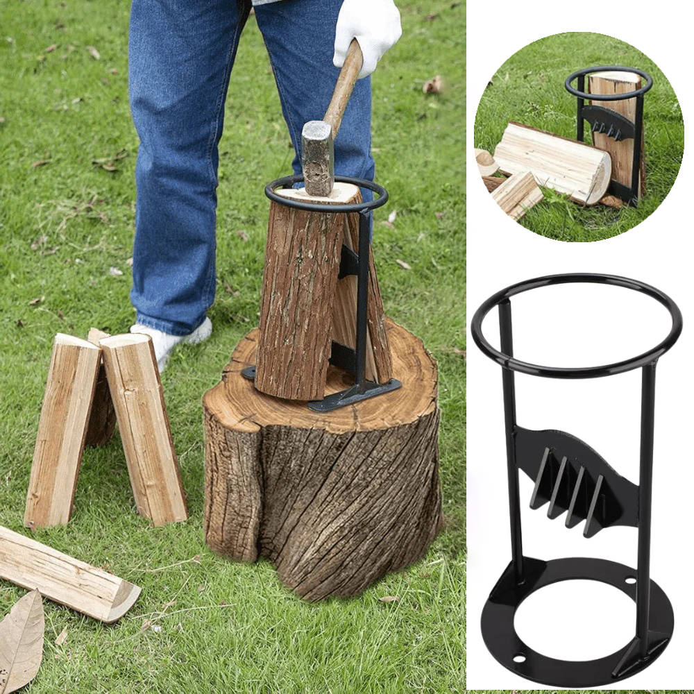 Log Splitter with Fixed Wedge and Reinforced Base, Weather-Resistant Cast Iron Valideals Outlet