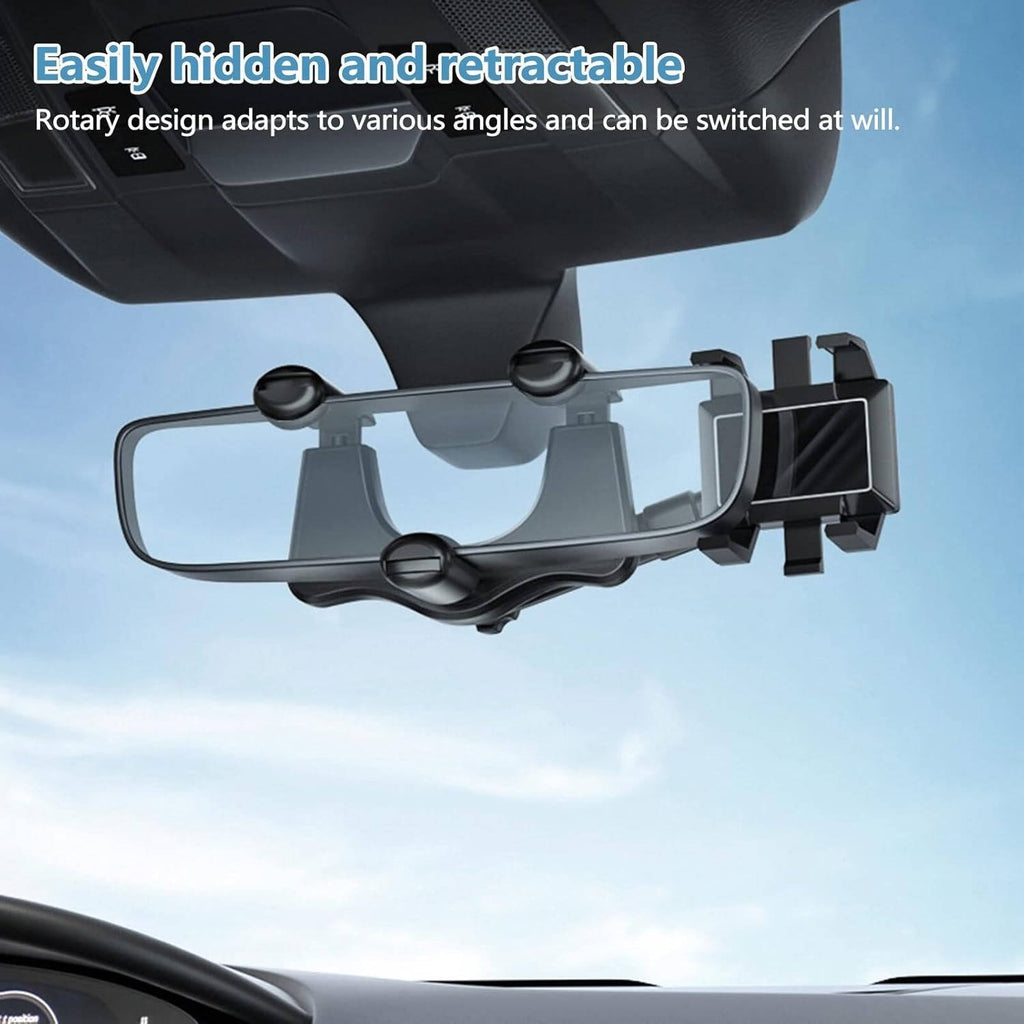 Rearview Mirror Phone Holder with 360 Degree Rotation and Four Claw Grip Valideals Outlet