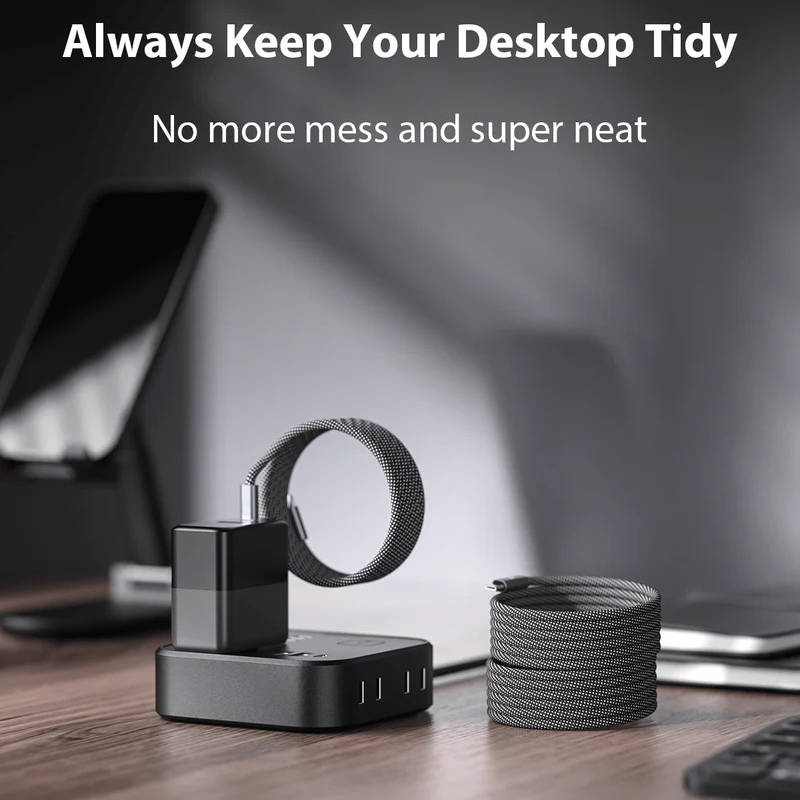 Self-Coiling Magnetic Charging Cable with Braided TPE and Interchangeable Tips Valideals Outlet