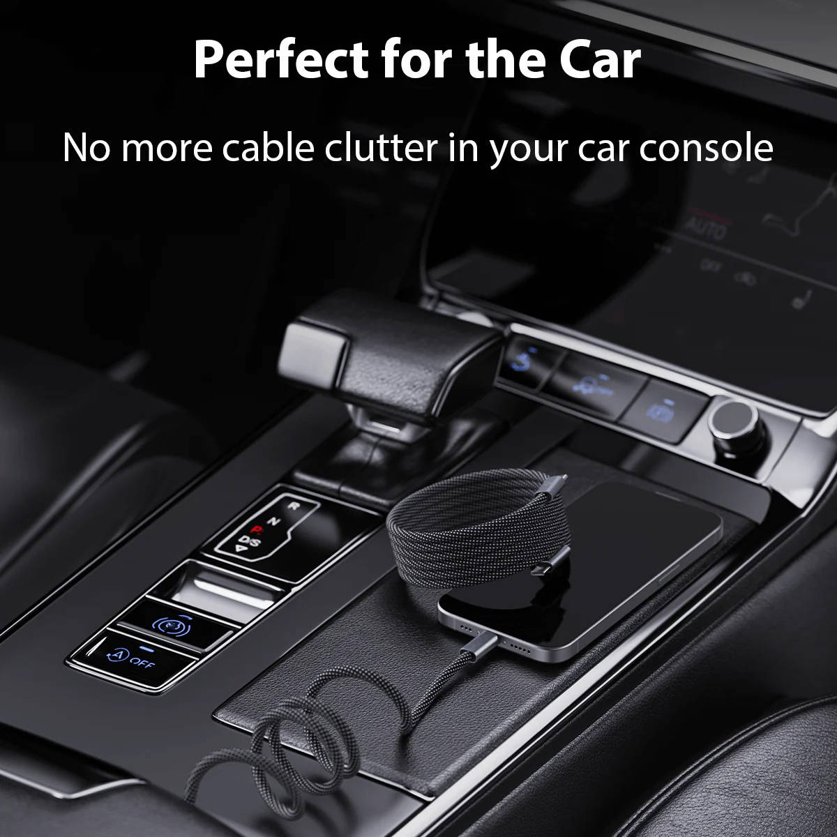 Self-Coiling Magnetic Charging Cable with Braided TPE and Interchangeable Tips Valideals Outlet