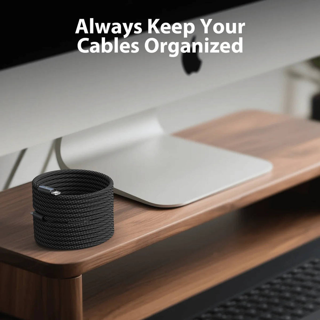 Self-Coiling Magnetic Charging Cable with Braided TPE and Interchangeable Tips Valideals Outlet