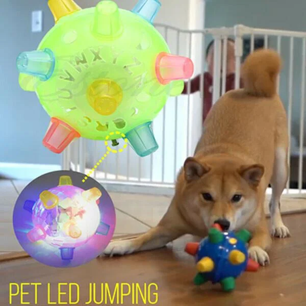 Motion Activated Dog Toy with Hopping Action and LED Lights for Small to Medium Dogs Valideals Outlet