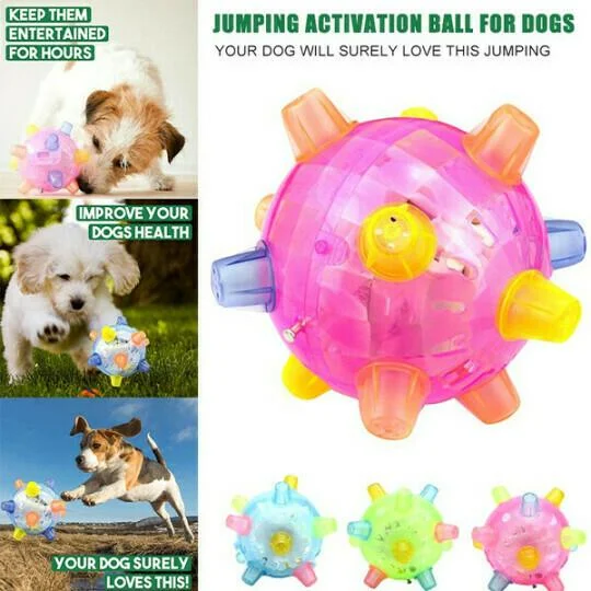 Motion Activated Dog Toy with Hopping Action and LED Lights for Small to Medium Dogs Valideals Outlet