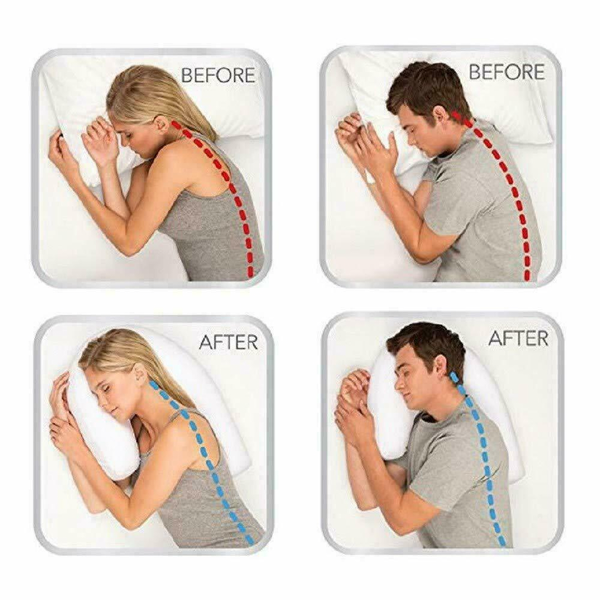 Memory Foam Side Sleeper Pillow with Ear Cavity and Spinal Support Valideals Outlet