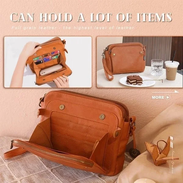 Crossbody Bag with Built-In RFID Wallet and Three-Layer Storage, Detachable Strap Valideals Outlet