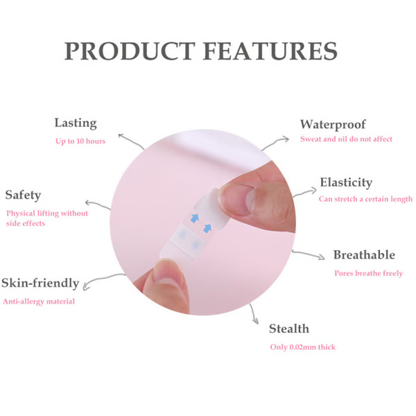 Clear Face Lifting Tape with Instant Wrinkle Smoothing, 40 Pieces Valideals Outlet