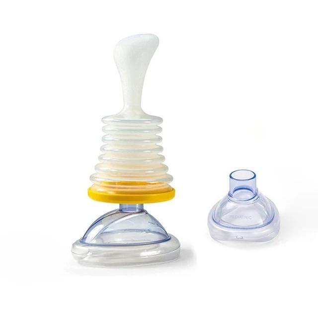 Choking Relief Device with Spring Loaded Plunger and Airtight Seal Valideals Outlet
