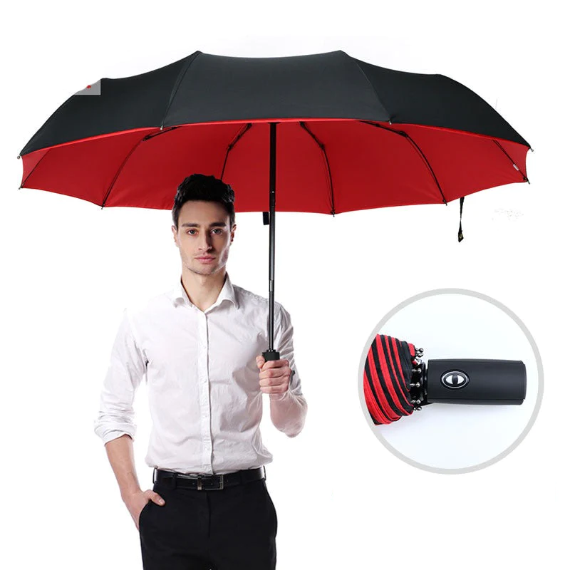 Compact Windproof Umbrella with One-Hand Open and Reinforced Ribs, 38-Inch Canopy Valideals Outlet