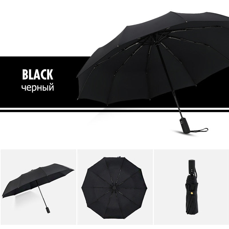 Compact Windproof Umbrella with One-Hand Open and Reinforced Ribs, 38-Inch Canopy Valideals Outlet