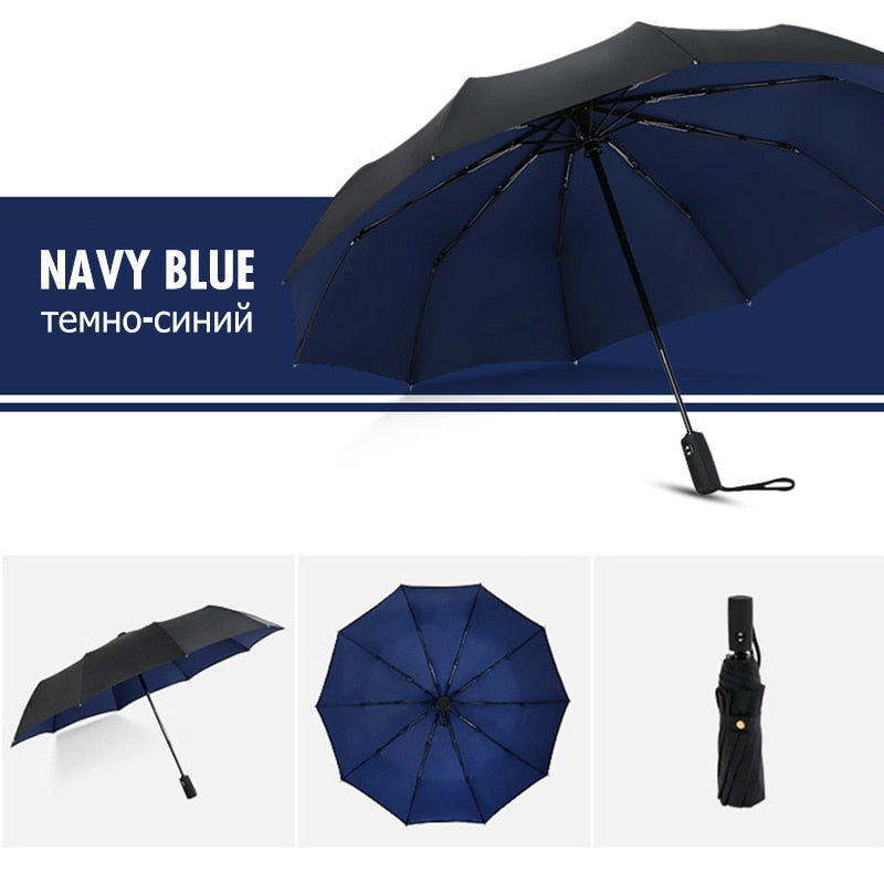 Compact Windproof Umbrella with One-Hand Open and Reinforced Ribs, 38-Inch Canopy Valideals Outlet