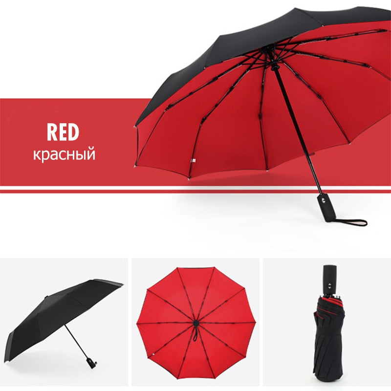 Compact Windproof Umbrella with One-Hand Open and Reinforced Ribs, 38-Inch Canopy Valideals Outlet