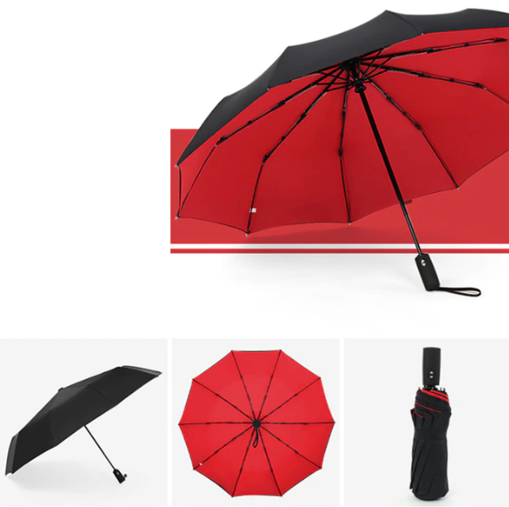 Compact Windproof Umbrella with One-Hand Open and Reinforced Ribs, 38-Inch Canopy Valideals Outlet