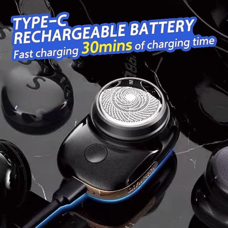 Portable Electric Shaver with Six-Blade Foil and Rechargeable Waterproof, Compact Aluminum Valideals Outlet