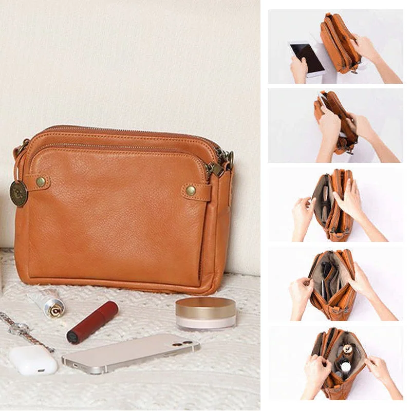 Crossbody Bag with Built-In RFID Wallet and Three-Layer Storage, Detachable Strap Valideals Outlet