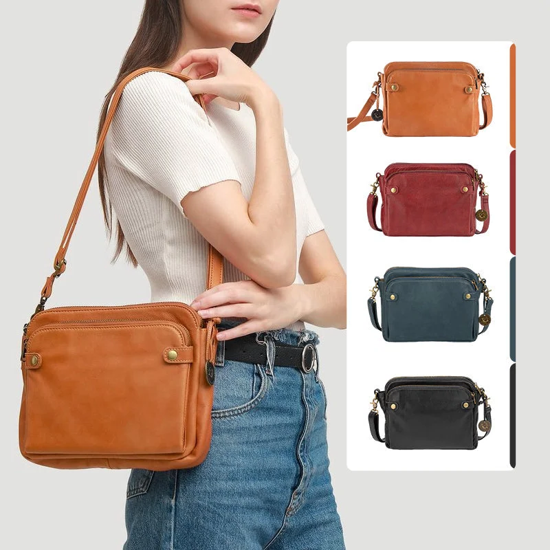 Crossbody Bag with Built-In RFID Wallet and Three-Layer Storage, Detachable Strap Valideals Outlet