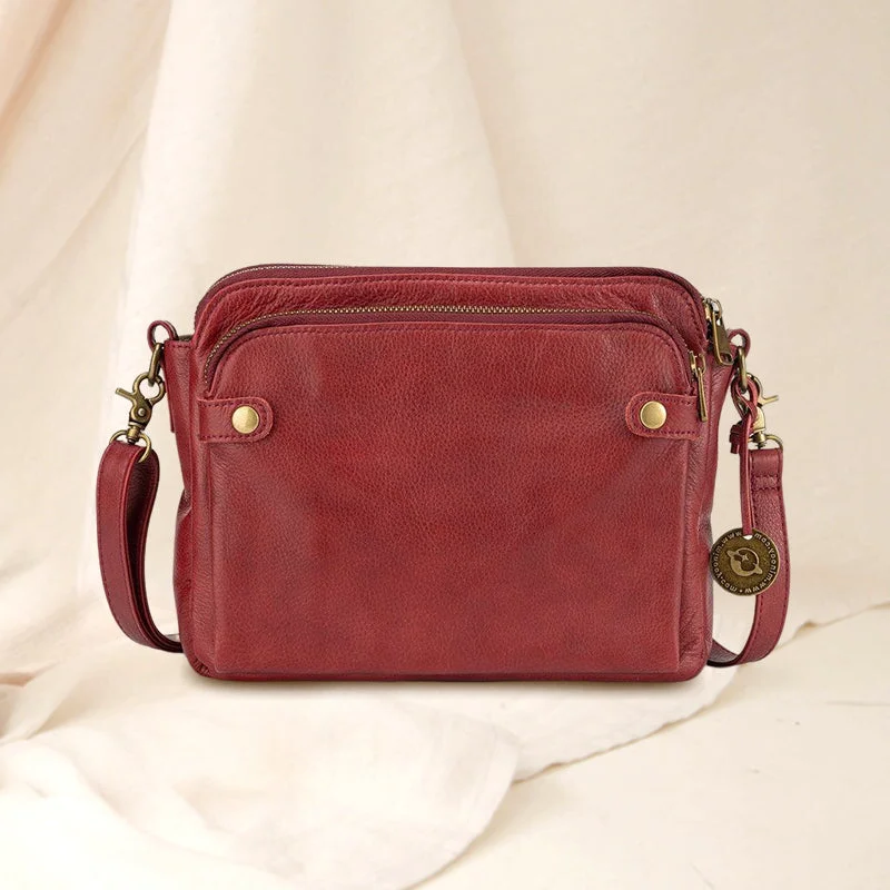 Crossbody Bag with Built-In RFID Wallet and Three-Layer Storage, Detachable Strap Valideals Outlet