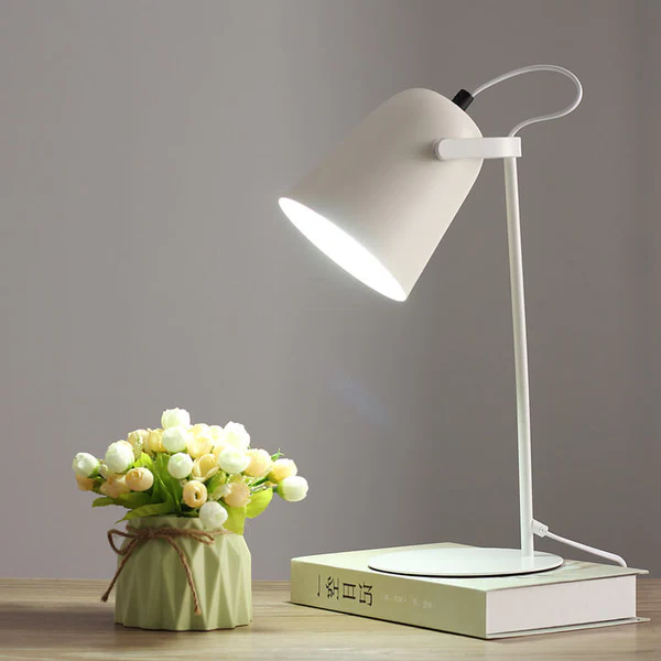 Table Lamp with Iron Bucket Shade and Macaron Pastel Finish, E26 Bulb Base Valideals Outlet