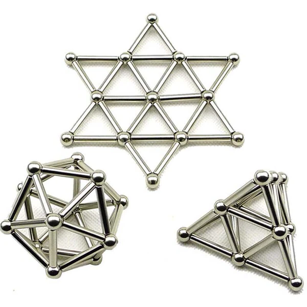 Magnetic Building Set with 63 Pieces and Metal Tin, 36 Sticks, 27 Steel Balls Valideals Outlet