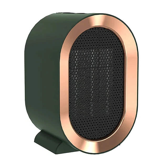 Small Electric Space Heater with Ceramic Element and Adjustable Thermostat, Tip-Over Safety Valideals Outlet