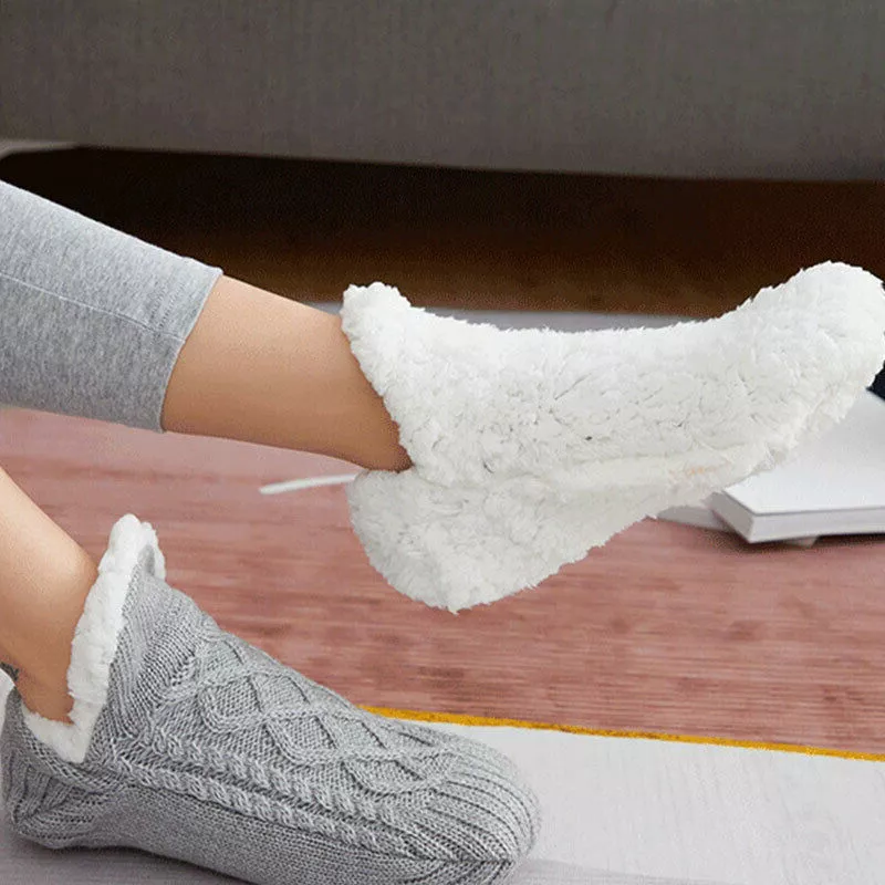 Thermal Socks with Non-Slip Sole and Adjustable Cuff, Midweight Indoor Warmth Valideals Outlet