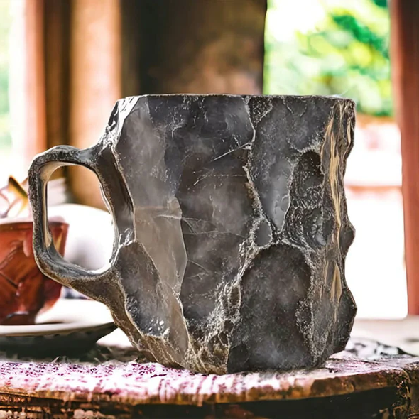 Crystal Coffee Mug with Faceted Finish and Comfort Handle, 10.14 Fl Oz Dishwasher Safe Valideals Outlet