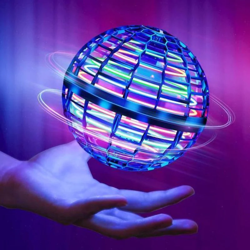 Motorized Flying Orb with Bright LEDs and Quick Charge, 5-Inch Palm Toss Toy Valideals Outlet