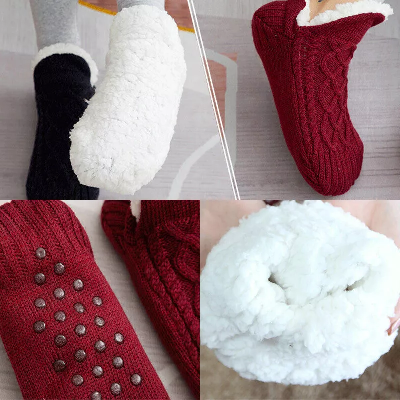 Thermal Socks with Non-Slip Sole and Adjustable Cuff, Midweight Indoor Warmth Valideals Outlet