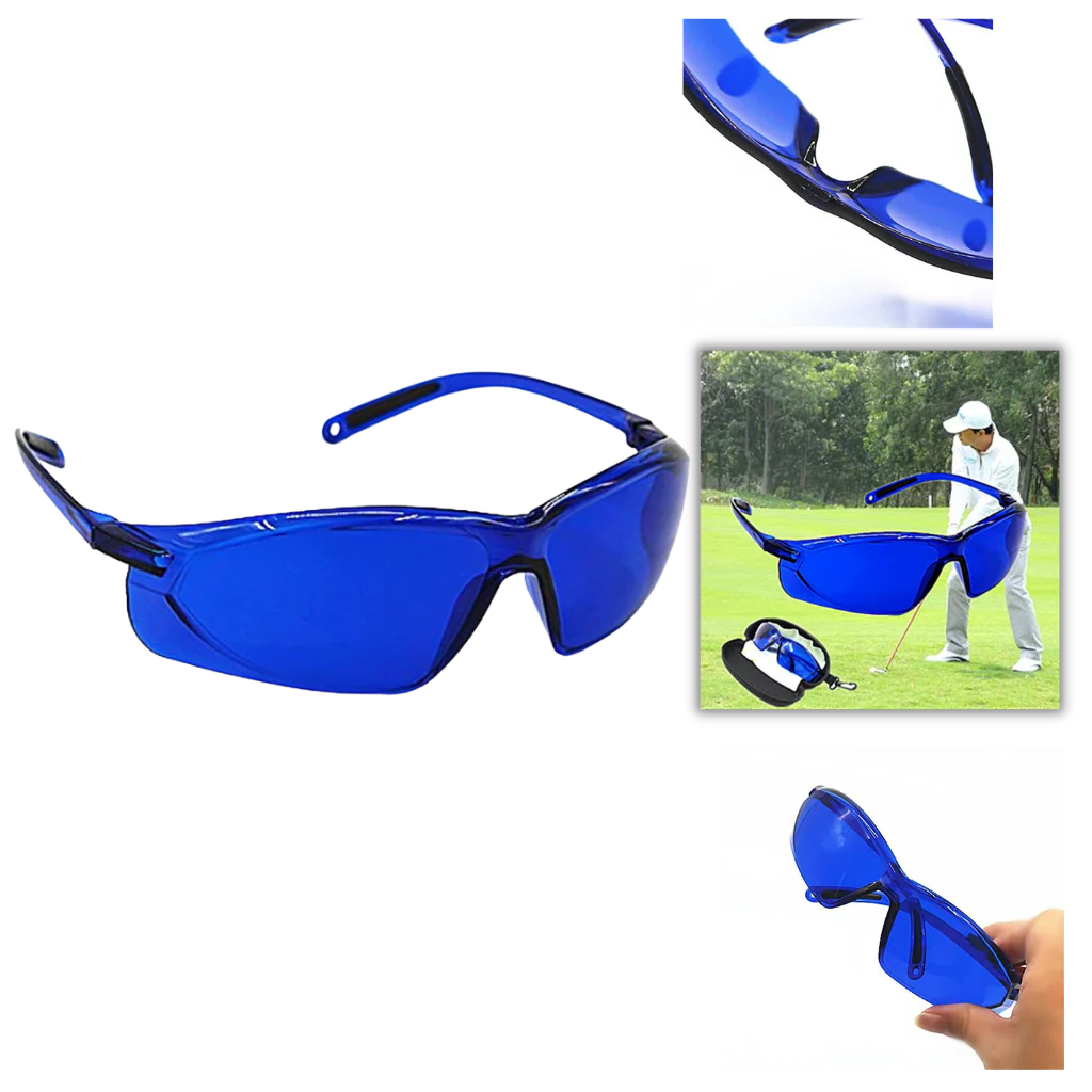 Golf Ball Finder Glasses with Blue-Tint Lenses and UV Protection, Case Included Valideals Outlet