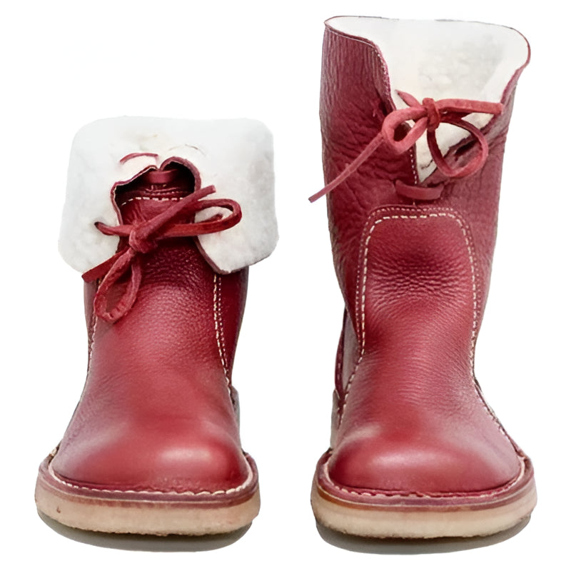 Waterproof Wool Lined Boots with Full Grain Leather and Natural Crepe Sole, 3cm Heel Valideals Outlet