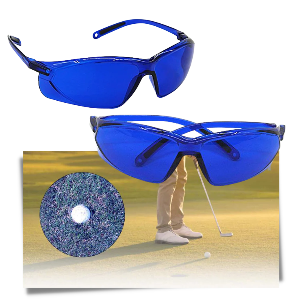Golf Ball Finder Glasses with Blue-Tint Lenses and UV Protection, Case Included Valideals Outlet