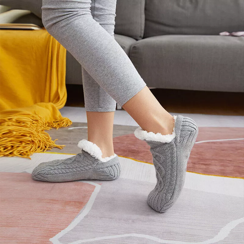 Thermal Socks with Non-Slip Sole and Adjustable Cuff, Midweight Indoor Warmth Valideals Outlet