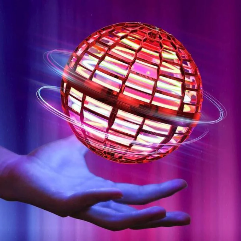 Motorized Flying Orb with Bright LEDs and Quick Charge, 5-Inch Palm Toss Toy Valideals Outlet