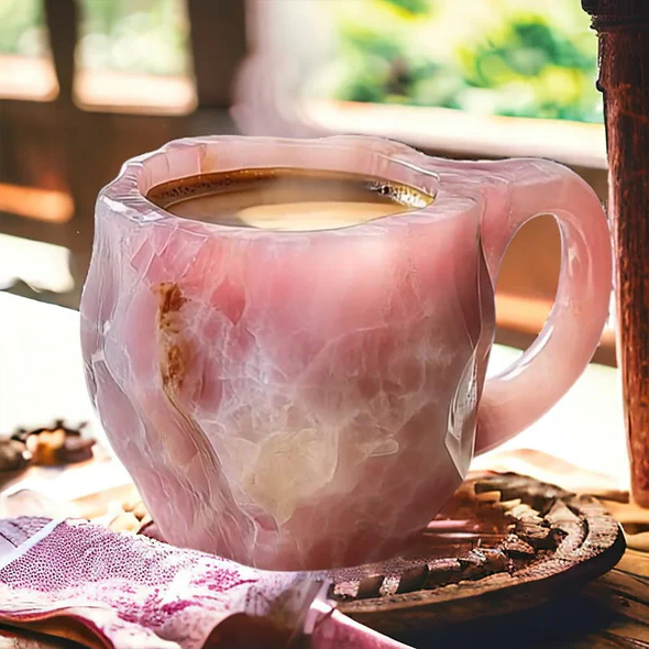 Crystal Coffee Mug with Faceted Finish and Comfort Handle, 10.14 Fl Oz Dishwasher Safe Valideals Outlet