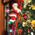 Animated Santa Ornament with LED Lights and Climbing Ladder Motion, Battery Operated Valideals Outlet