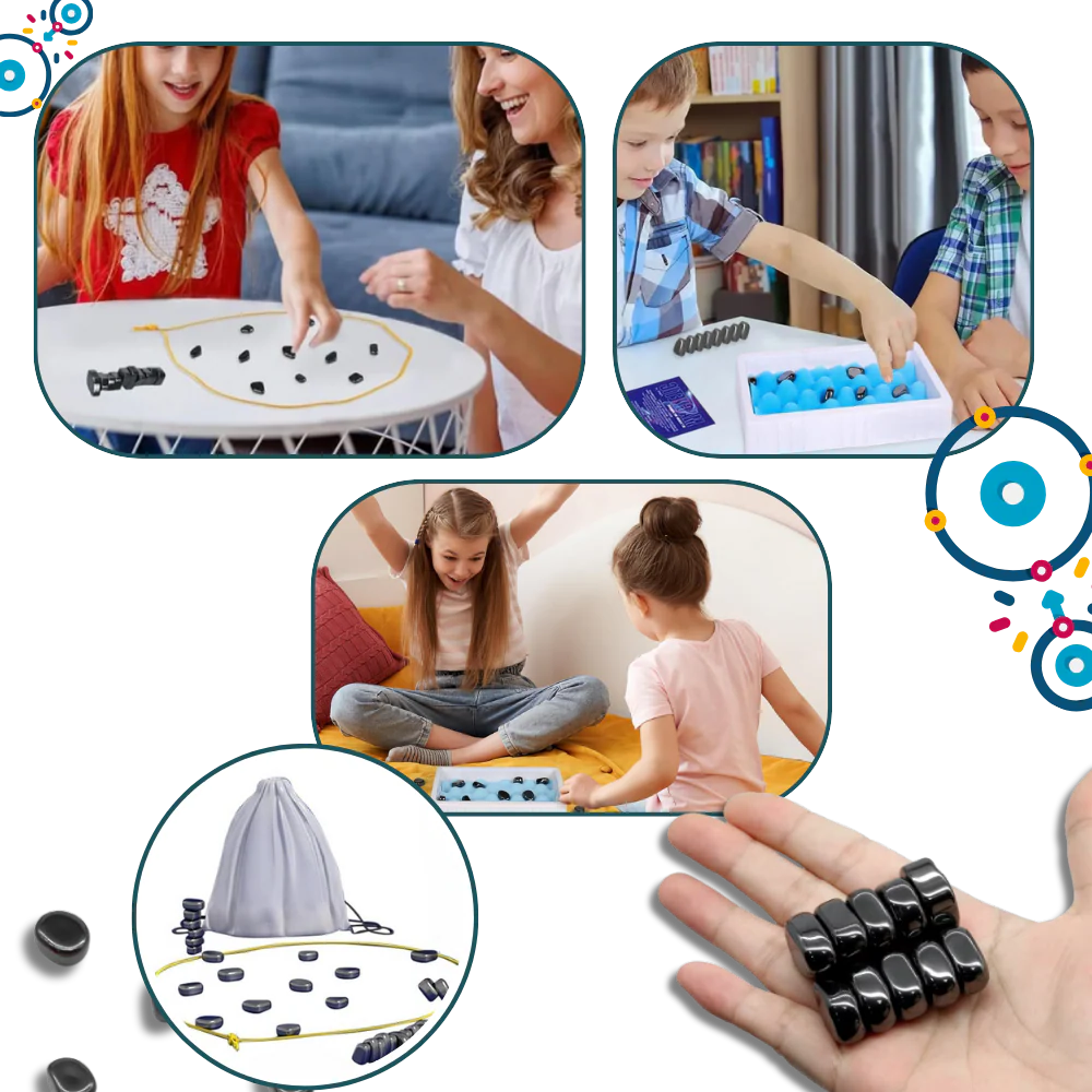 Magnetic Chess Set with 20 Magnets and Adjustable Rope Boundary, Portable Storage Bag Valideals Outlet