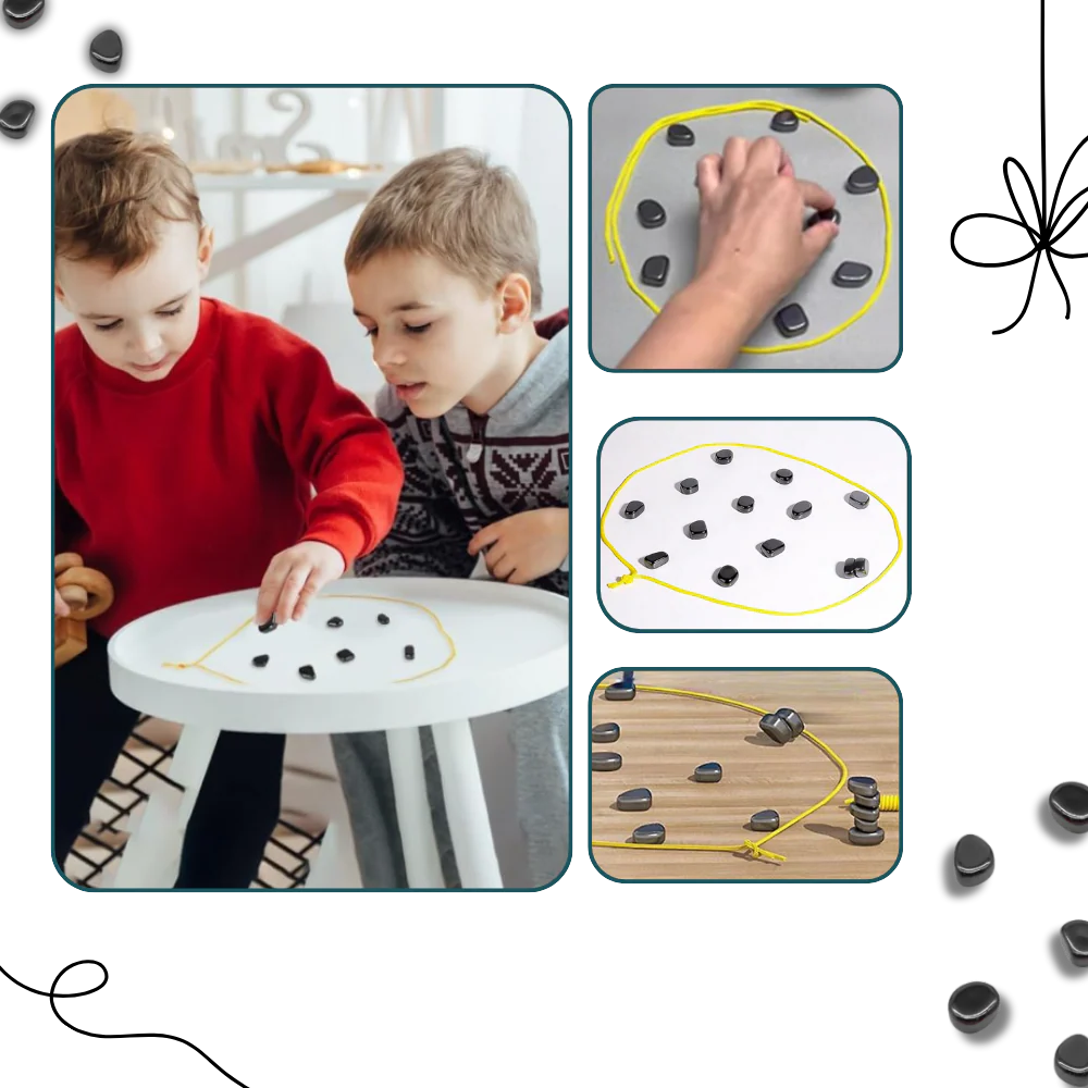 Magnetic Chess Set with 20 Magnets and Adjustable Rope Boundary, Portable Storage Bag Valideals Outlet