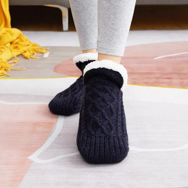 Thermal Socks with Non-Slip Sole and Adjustable Cuff, Midweight Indoor Warmth Valideals Outlet