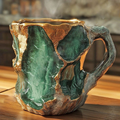 Crystal Coffee Mug with Faceted Finish and Comfort Handle, 10.14 Fl Oz Dishwasher Safe Valideals Outlet