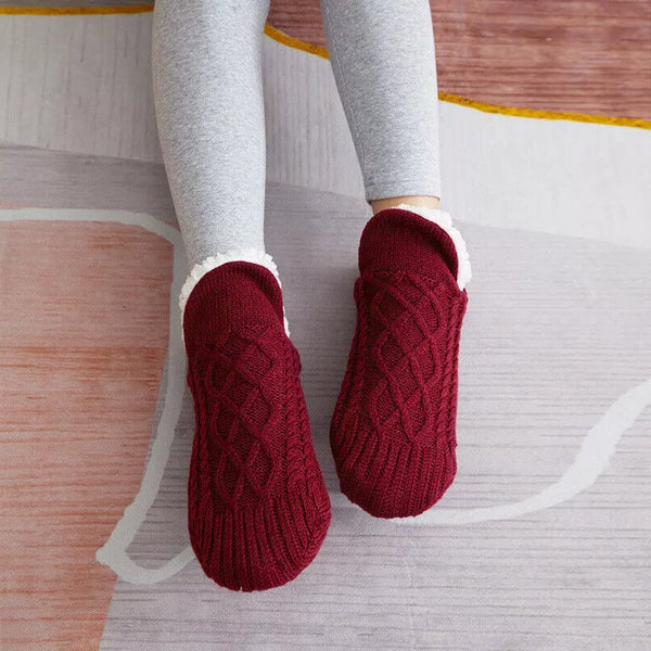 Thermal Socks with Non-Slip Sole and Adjustable Cuff, Midweight Indoor Warmth Valideals Outlet