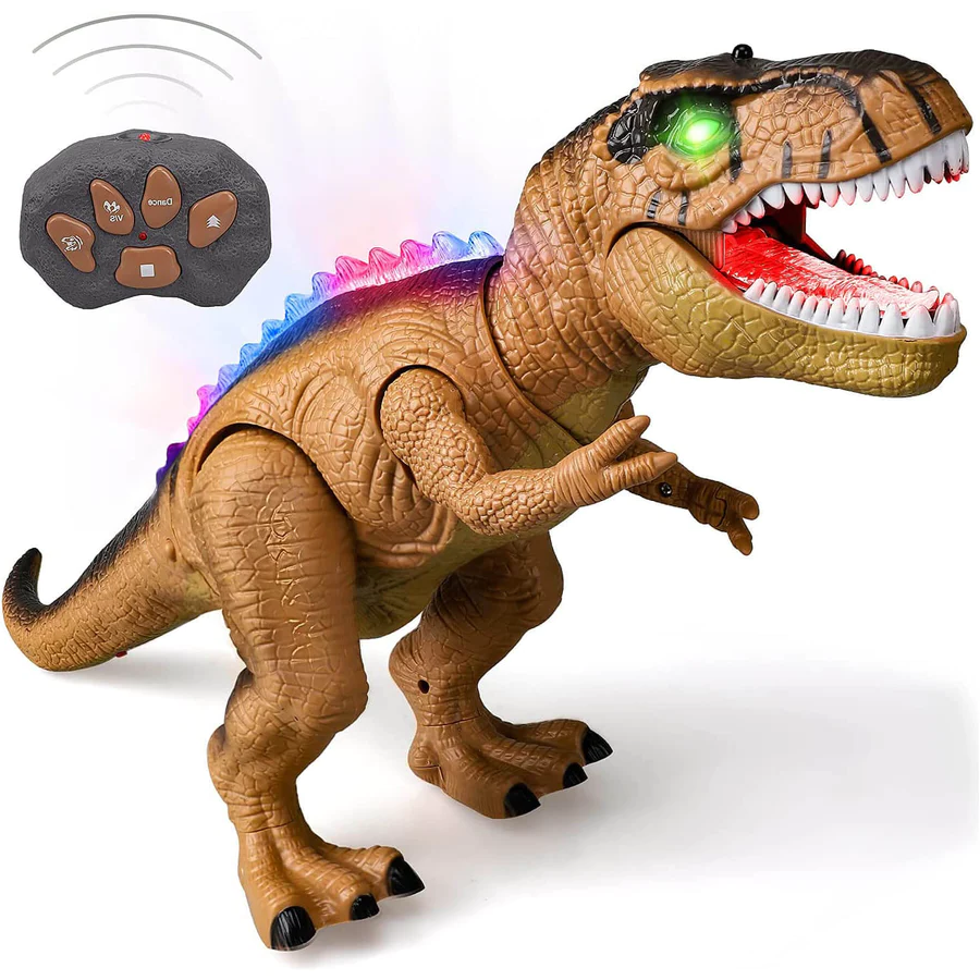 T-Rex Dinosaur Toy with Remote Control and Multicolor LED Lights, 18 Inch Interactive Valideals Outlet