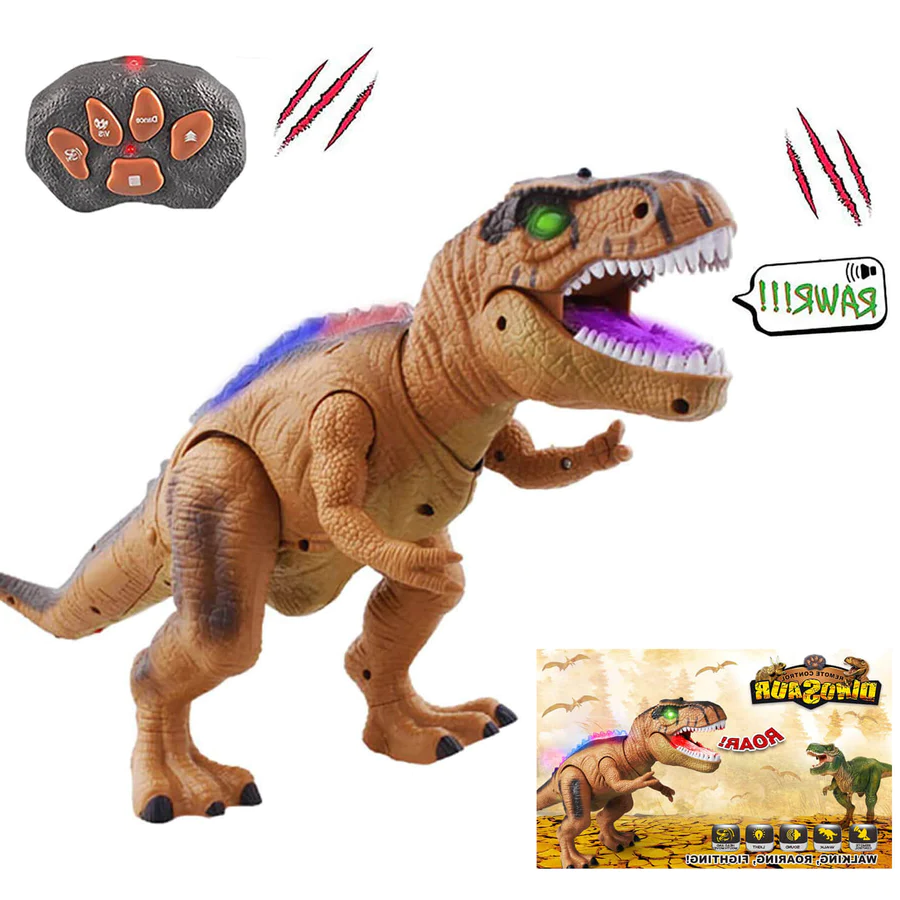 T-Rex Dinosaur Toy with Remote Control and Multicolor LED Lights, 18 Inch Interactive Valideals Outlet