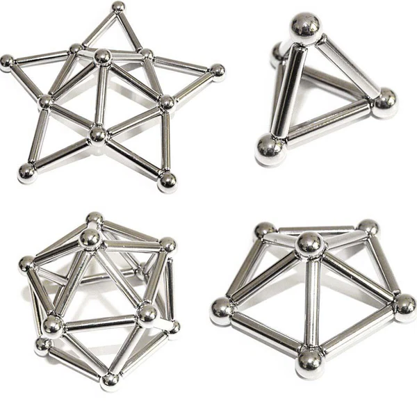 Magnetic Building Set with 63 Pieces and Metal Tin, 36 Sticks, 27 Steel Balls Valideals Outlet