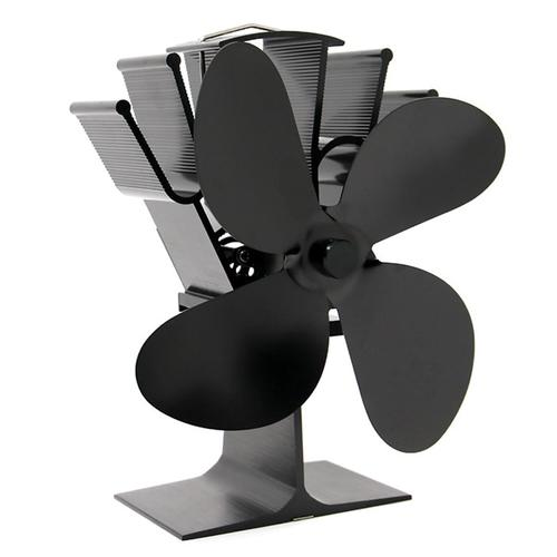 Wood Stove Fan with Anodized Aluminum Base and Four-Blade Quiet Circulation, 180-210 CFM Valideals Outlet