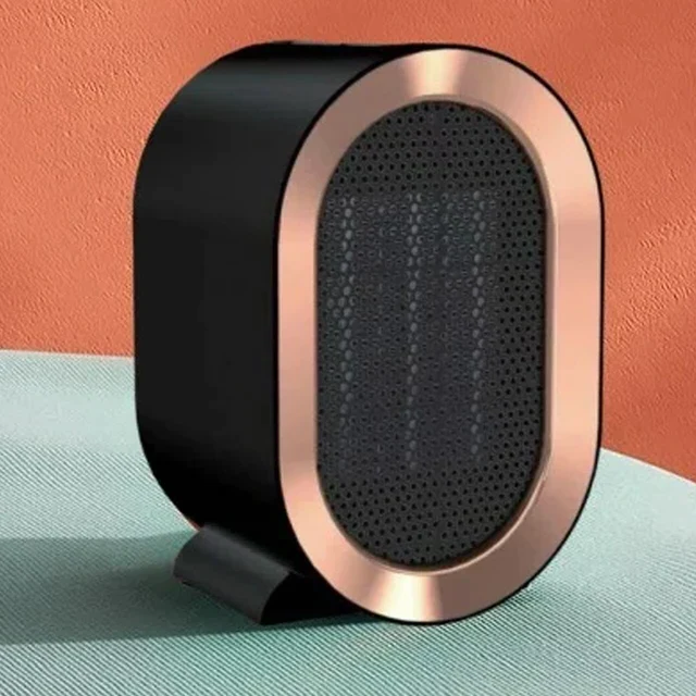Small Electric Space Heater with Ceramic Element and Adjustable Thermostat, Tip-Over Safety Valideals Outlet