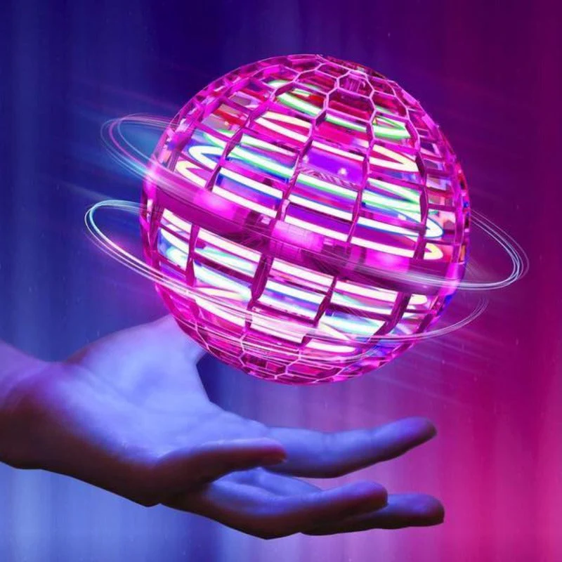Motorized Flying Orb with Bright LEDs and Quick Charge, 5-Inch Palm Toss Toy Valideals Outlet