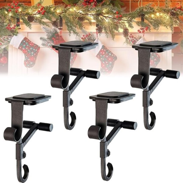 Stocking Holder with Cantilever Support and Dual Hooks for Garlands, 20-Pound Capacity Valideals Outlet